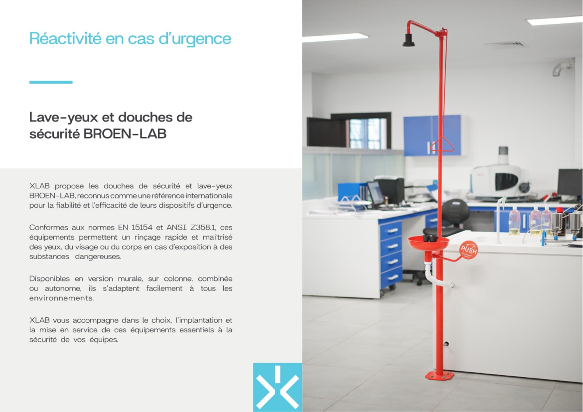 Lave-yeux et douches de sécurité BROEN-LAB.