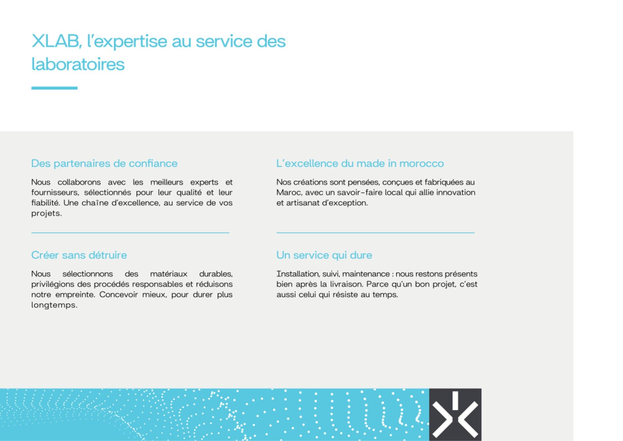 Les 3 atouts Excelsa : recherche & innovation, made in Morocco, responsabilité sociale